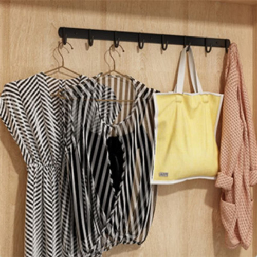 TRUKKE Storage Rack,Industrial Style Kitchen Utensil Holder, Pots and Pans Hanging Rack, Wall Mounted Cooking Utensil Hanger, Multifunctional, 3-8 Hook/Color/4 Hooks