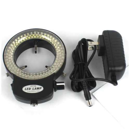 ZDBH Microscope Adapter Adjustable 144 LED Ring Illuminator Light, Stereo Microscope Lens Microscope Accessories (Color : 144 LED Black)