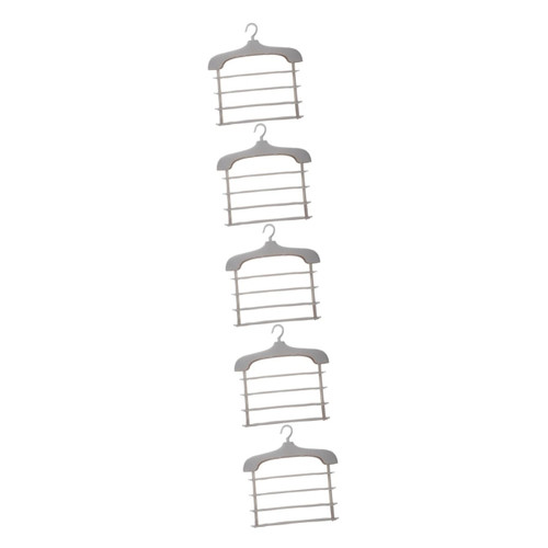 Ciieeo 5pcs Coat Hanger Layered Jeans Hangers Closet Pant Hangers Pants Hangers Space Saving Hangers for Jeans Closet Ties Hangers Plastic Pants Hangers Multi-Layer Pp Storage Items
