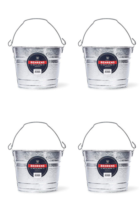 Behrens 1205 5-Quart Steel Pail 4 Pack