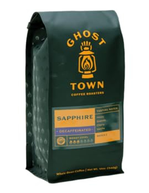 Ghost Town Coffee Roasters "Sapphire Decaffeinated" Medium Roasted Whole Bean Coffee - 2 Pound Bag Ghost Town Coffee Roasters "Sapphire Decaffeinated" Medium Roasted Whole Bean Coffee - 2 Pound Bag