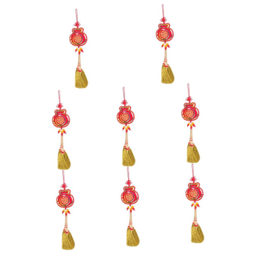 Didiseaon 8 Pcs Broom Pendant Chinese New Year Decorations Chinese Knots Spring Festival Ornaments Gifts Chinese Feng Shui Pendant Fu Folk Pendant Cloth Baby Doll House Tassel