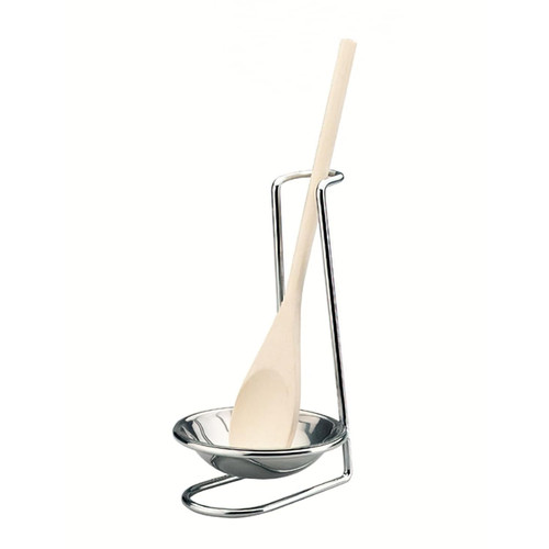 IBILI Utensil Stand & Spoon, 11 x 11 x 23 cm, Silver/Brown