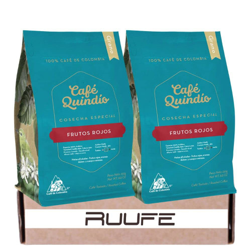 Cafe Quindio Coffee whole bean Berries flavor (2 pack) Cafe Quindio Grano Frutos Rojos Colombian Coffee Bean Coffee Whole Bean Colombian Coffee