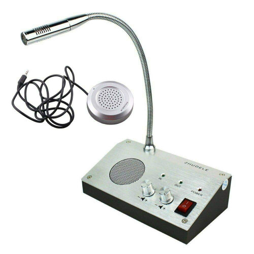 Hengwei 110V Intercom Microphone Speaker Dual-Way Audio with Anti-Interference for Bank Counter Window Intercom,Shipping from US