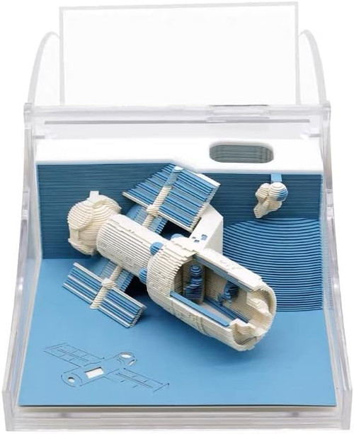 3D Calendar Memo Pad,Tear Away Calendar Sculpture,DIY Desktop Decorations,satellite Paper Sculpture Artistic Calendar Pad,for Living Room,Study Room,Office (A01)