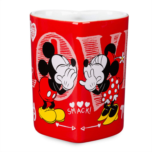 Disney Mickey and Minnie Mouse Heart-Shaped Mug