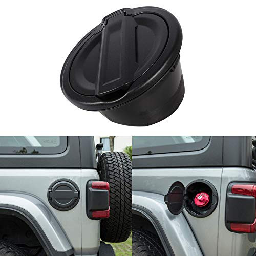 Gas Tank Cap Cover Aluminum Fuel Tank Cover Fuel Filler Door Cover for Jeep Wrangler 2018 2019 JL JLU