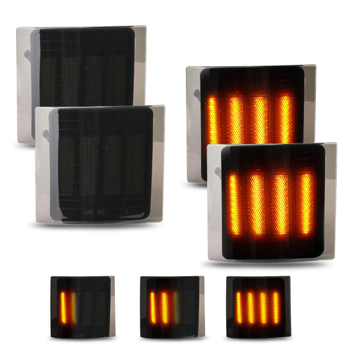 Bestview Side Marker Turn Signal Lights LED Corner Light Assembly, Chrome Housing Clear Lens for Chevy C/K C10 Pickup Truck 1500 2500 3500 1994-1998 Silverado Tahoe, Dynamic Amber, Pack of 4 Bestview Side Marker Turn Signal Lights LED Corner Light Assembly, Chrome Housing Clear Lens for Chevy C/K C10 Pickup Truck 1500 2500 3500 1994-1998 Silverado Tahoe, Dynamic Amber, Pack of 4