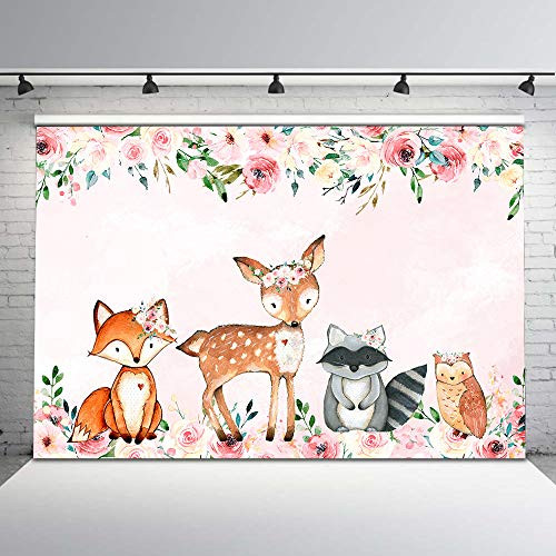 Mocsicka Boho Pink Girl Woodland Animals Backdrop Floral Woodland Baby Shower Photo Background 7x5ft Girl Woodland Birthday Vinyl Backdrops Woodland Safari Baby Shower Birthday Decorations Mocsicka Boho Pink Girl Woodland Animals Backdrop Floral Woodland Baby Shower Photo Background 7x5ft Girl Woodland Birthday Vinyl Backdrops Woodland Safari Baby Shower Birthday Decorations