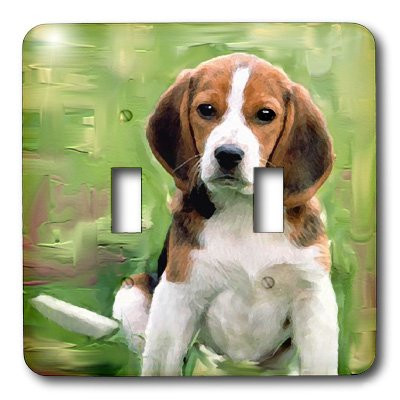 3dRose lsp_4020_2"Beagle Puppy" Double Toggle Switch