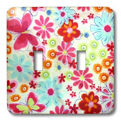 3dRose lsp_26576_2 Playful Petals Double Toggle Switch