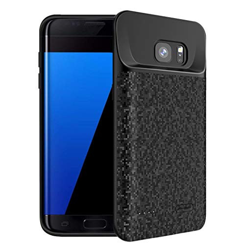 Galaxy S7 Edge Battery Case, FNSON 5000mAh Portable Protective Charging Case Extended Rechargeable Battery Pack Charger Case Compatible with Samsung Galaxy S7 Edge (Black)