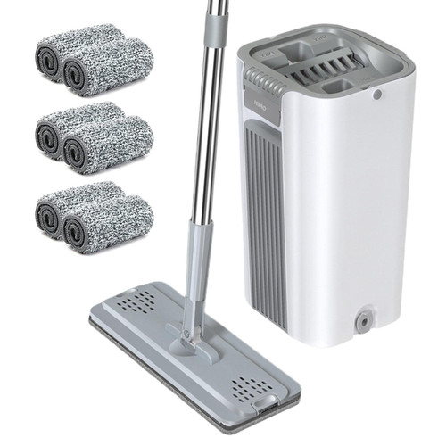 ANZAGA Flat Mop Bucket, Floor Cleaning Mop Bucket with 6 Microfiber Pads, Multifunctional Household Cleaning Mops for Floor Cleaning ANZAGA Flat Mop Bucket, Floor Cleaning Mop Bucket with 6 Microfiber Pads, Multifunctional Household Cleaning Mops for Floor Cleaning