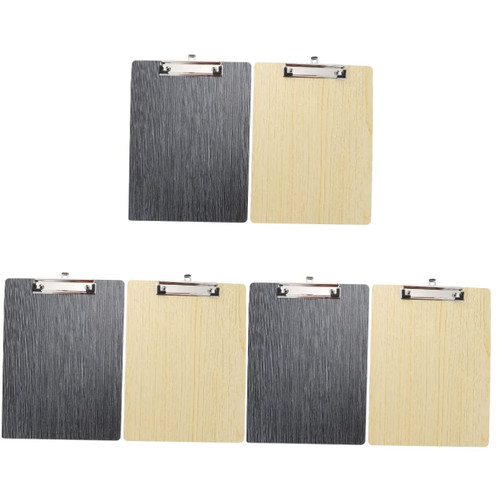 MAGICLULU 6 Pcs Folder Board Pencil Writing Base Plate Office Document Clip Document Organizer Clip Board Clipboard Paper File Organizer Exam Paper Clips Wooden Office Supplies A4