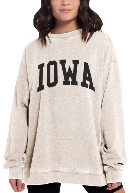 Chicka-d NCAA Iowa Hawkeyes Womens Burnout Fleece Pullover, Oatmeal, Medium, 449_NC_CA Chicka-d NCAA Iowa Hawkeyes Womens Burnout Fleece Pullover, Oatmeal, Medium, 449_NC_CA