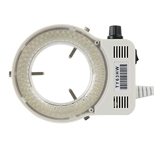 USEEV Microscope Adapter Adjustable 144 LED Ring Light Illuminator Lamp, Industry Stereo Microscope Lens Microscope Accessories (Color : Orange)
