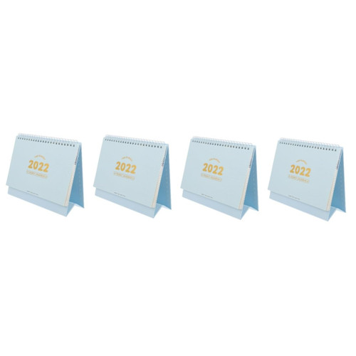 Tofficu 4 Sets 2022 Simple Pocket Desk Calendar Yearly Calendar Perpetual Desk Academic Calendar 2022 Desk Mat for Desktop Flip Monthly Calendar Tents Paper Wired Office Perpetual Calendar