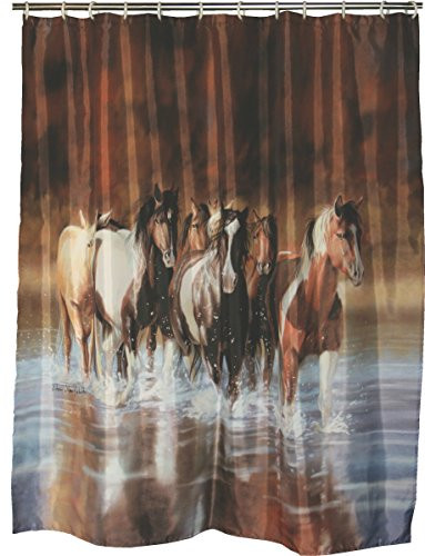 River's Edge Products Shower Curtain, V Schultz Horse