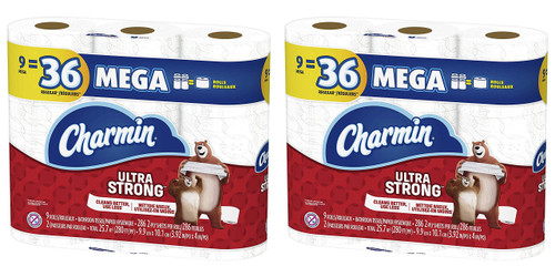 Charmin Ultra Strong Toilet Paper 9 Mega Roll Pack of 2