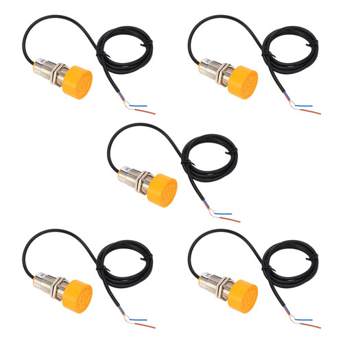 Proximity Switch, 5Pcs Proximity Sensor Detection Switch 20mm Detection PNP Proximity Sensor IP65 Waterproof Proximity Switch Detector, Inductive