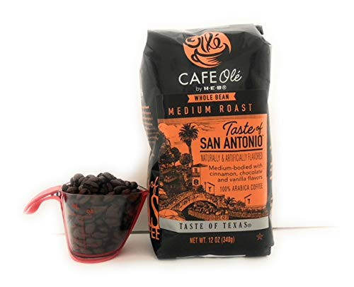 Cafe Ole Taste Of San Antonio Whole Bean Coffee (3 Pack) Bundle with Goodcook Coffee Measure