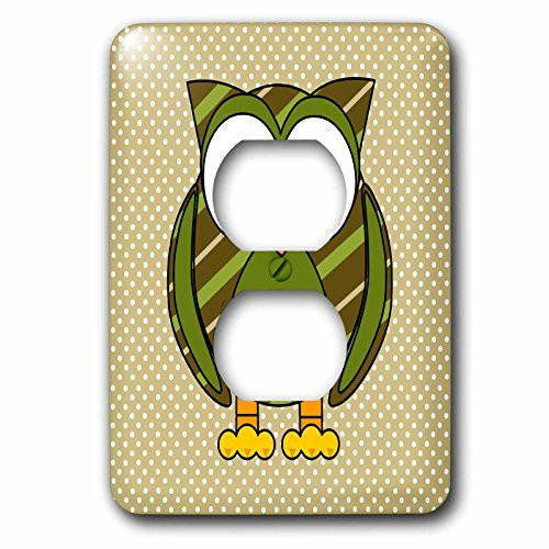 3dRose LLC lsp_57129_6 Cute Owl Green Stripes and Dots 1, 2 Plug Outlet Cover 3dRose LLC lsp_57129_6 Cute Owl Green Stripes and Dots 1, 2 Plug Outlet Cover