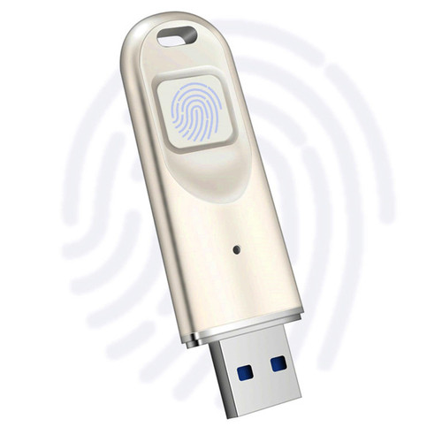 Encryption USB Flash Drive, Fingerprint Encrypted USB Flash Drive, Free Partition, Accurate Recognition, Fast and Sensitive, Metal Fingerprint USB Flash Drive (64GB)