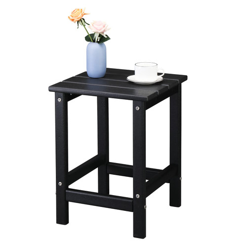 UDeuxff End Table,Single Layer Side Table,Bedside Table,Nightstand,Accent Table for Bedroom,Living Room,Bathroom,Balcony Office (Black, Square)