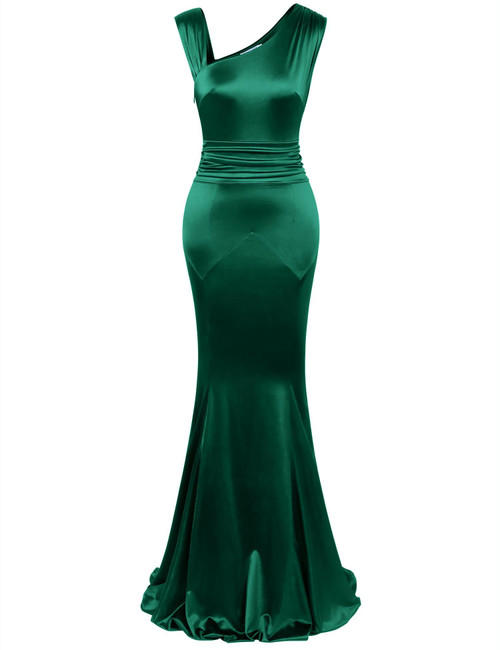 MUXXN Women's Vintage Cocktail Sleeveless Wedding Guest V Neck Solid Party Evening Long Maxi Dresses Green L MUXXN Women's Vintage Cocktail Sleeveless Wedding Guest V Neck Solid Party Evening Long Maxi Dresses Green L