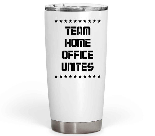 Cat Lover Gift for Home Office Workers - Cat Sleeping Next To Laptop for Remote Workers Message - Gift for Brother on Father's Day - 20 Oz White Stainless Steel Fat Tumbler