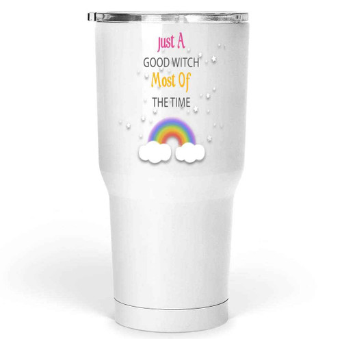 Funny Witchy Hat Broom Gift for Girls & Ladies - Humorous Gray & Muticolor Graphic Design on 30 Oz White Stainless Steel Large Tumbler Funny Witchy Hat Broom Gift for Girls & Ladies - Humorous Gray & Muticolor Graphic Design on 30 Oz White Stainless Steel Large Tumbler
