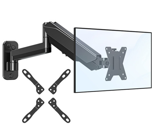 MOUNTUP Monitor Wall Mount for 17-35 Inch Computer Screen, Gas Spring Single Monitor Arm with VESA Extension Kit for VESA 75x75, 100x100, 100x200, 200x100, 200x200, Support 4.4-26.5lbs Display, Black