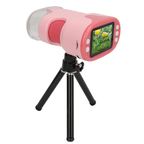 Handheld Microscope for Boys Girls, 1000X Handheld Mini Microscope with 2.0in Screen, Mini Portable Microscope with Stand for Student School Science Lab (Roseate)