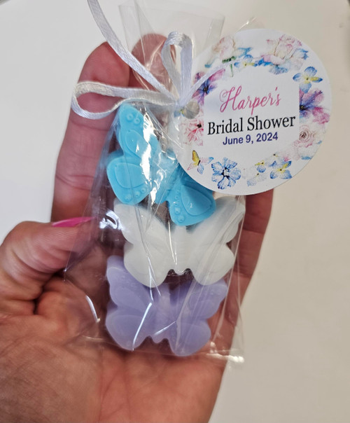 Butterfly Theme Party Favors for Bridal Baby Shower or Birthday with Tags- Scented Soaps