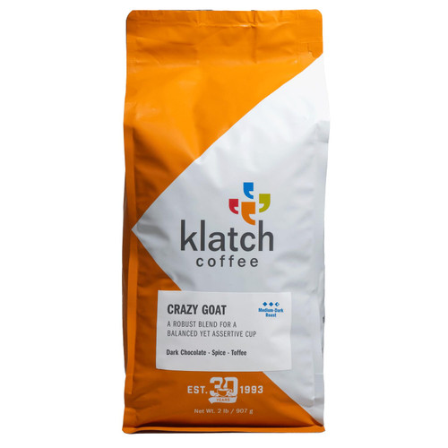 Klatch Coffee Crazy Goat Blend Medium-Dark Roast, 2 Pounds, Whole Bean