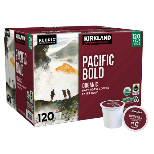 Kirkland Signature Pacific Bold Coffee K Cups, Dark Roast - 120 count, 3 lb box