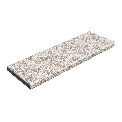 Lunarable Botanical Bench Cushion, Monochrome Flower Silhouettes in Vintage Victorian Style Swirls and Curls, Standard Size Foam Pad with Decorative Fabric Cover, 45" x 15" x 2", Taupe Cream