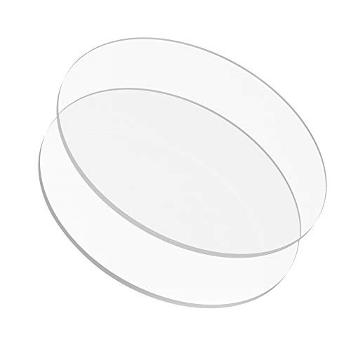 8" Buttercream Acrylic Round Cake Disks Set of 2 (0.18" or 3/16" thick) - Great for Serving Bake Goods and Art Craft Project