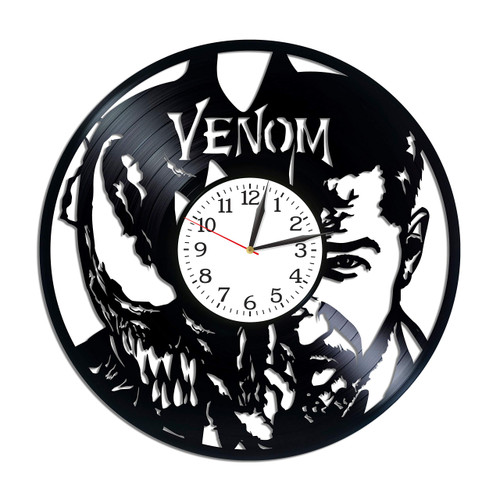 Kovides Venom Room Art Lp Vinyl Retro Record Wall Clock Vintage Comics Gift Birthday Gift for Man Venom Clock Movie Art Xmas Gift Idea
