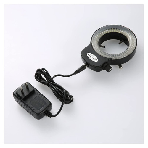 Microscope Kit Adjustable 6500K 144 LED Ring Light Illuminator Lamp for Industry Stereo Microscope Lens Microscope Lens Adapters (Color : Black)