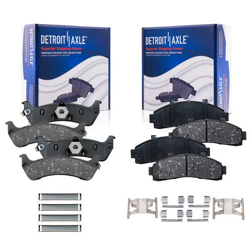 Detroit Axle - Brake Pads for 1995-2001 Ford Explorer 1998-2002 Ford Ranger 1997-2001 Mercury Mountaineer Ceramic Brake Pads w/Hardware 1999 2000 Front and Rear Replacement