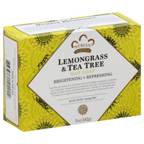 Nubian Heritage Lemongrass & Tea Tree Bar Soap, 5 oz (Pack of 8)