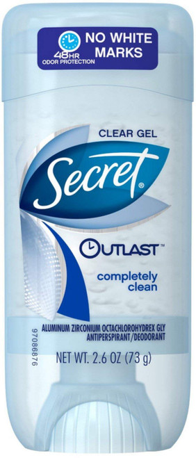 Secret Outlast Antiperspirant & Deodorant Clear Gel, Completely Clean 2.70 oz (Pack of 6)