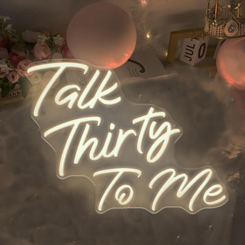 Talk Thirty to Me Neon Sign Thirty Led Sign Dimmable Thirty Letters Lights USB Powered for 30th birthday Bedroom Wall Decor Bar Club Hotel Restaurant Party Wall Hanging Decoration