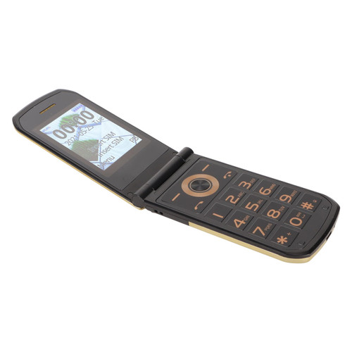Dual SIM Unlocked Cell Phone with Dual Screen, Flip Phone for Seniors, Big Button, Clear Sound, SOS Button, Flashlight, Senior Basic Phone for Elderly (Gold)
