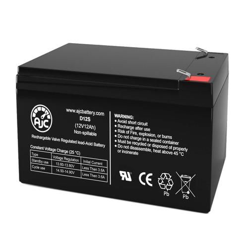 AJC Battery Compatible with Duracell DURA12-12F2 12V 12Ah Sealed Lead Acid Battery