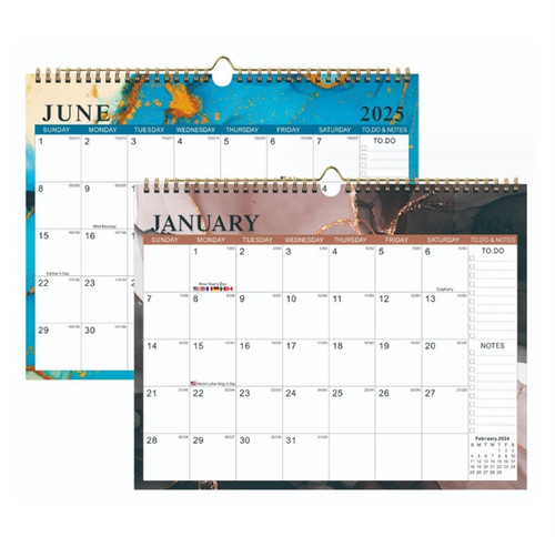 Desk Calendar Wall Calendar 2024-2025, 18 Months From January 2024 To June 2025 Hanging Calendar For Home Office Hanging Calendar (Color : A, Size : 1pcs)