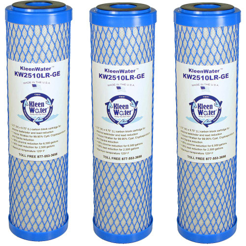 KleenWater Carbon Block Water Filter Replacement Cartridges, Compatible with OmniFilter CB1 and CB3, Made in the USA, Pack of 3 KleenWater Carbon Block Water Filter Replacement Cartridges, Compatible with OmniFilter CB1 and CB3, Made in the USA, Pack of 3