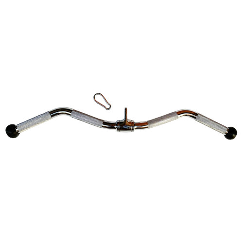 yuhqc LAT Bar Cable Machine Attachment Curl Pulldown Bar Barbell Revolving Bar, Exerciser Cable Attachment Bar, Solid Steel Tricep Press Down Bar with Rubber Handgrips & Revolving Hanger